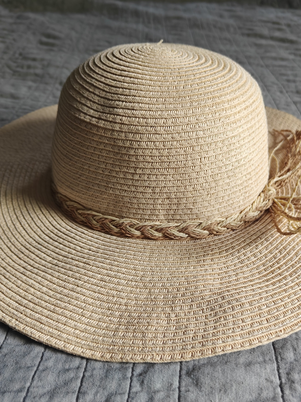 Source Unknown Braided Straw Sun Hat - Beige